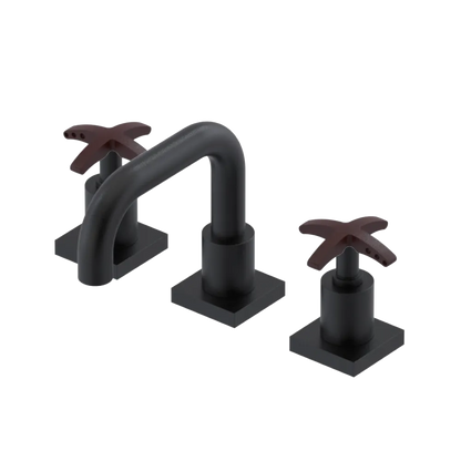 Rubinet Widespread Lav. Set. with Genesis spout (less drain) Matt Black