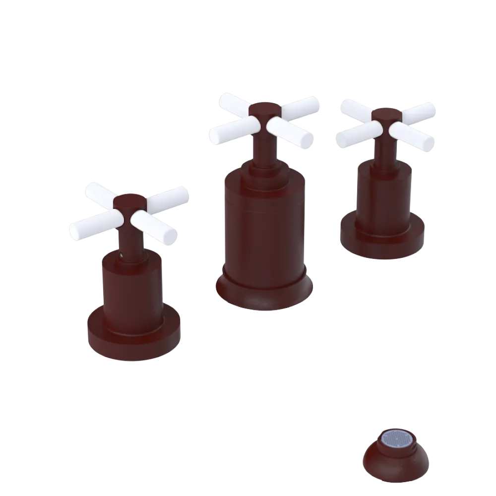 Rubinet Bidet Fitting with Spray, Diverter, and Vacuum Breaker (less drain) Bordeaux