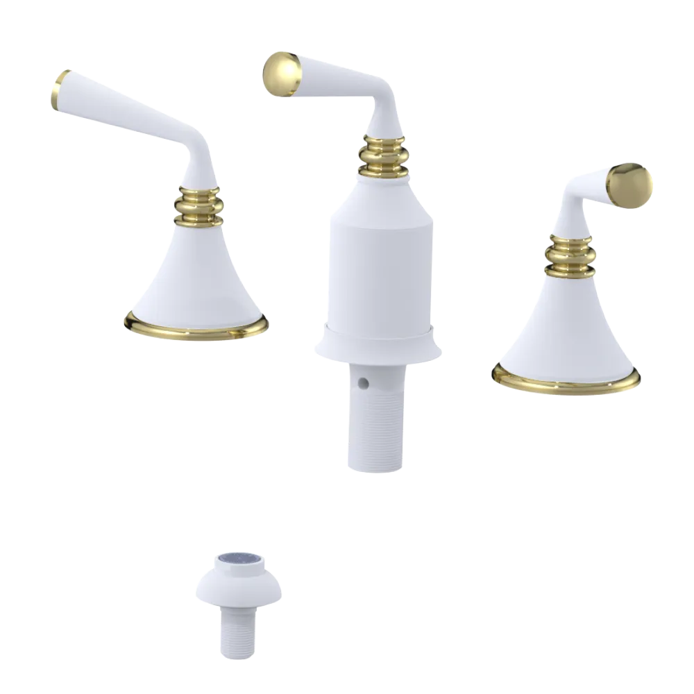 Rubinet Bidet Fitting with Spray, Diverter, and Vacum Breaker (Less Drain) Matt White
