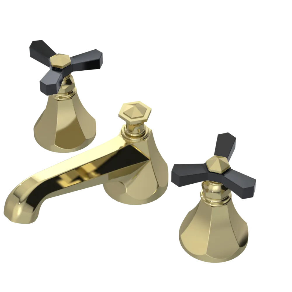 Rubinet Widespread Lav. Set. (less drain) Gold