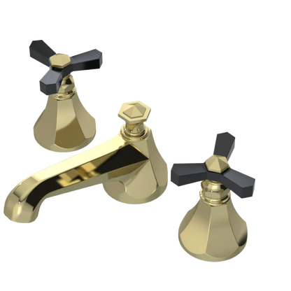 Rubinet Widespread Lav. Set. (less drain) Gold