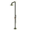 Rubinet Pressure Balance Outdoor Shower with Hand Held Shower & 10" Shower Head - 304 Stainless Steel Green Envy