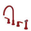 Rubinet Widespread Kitchen Set with Hand Spray Maroon