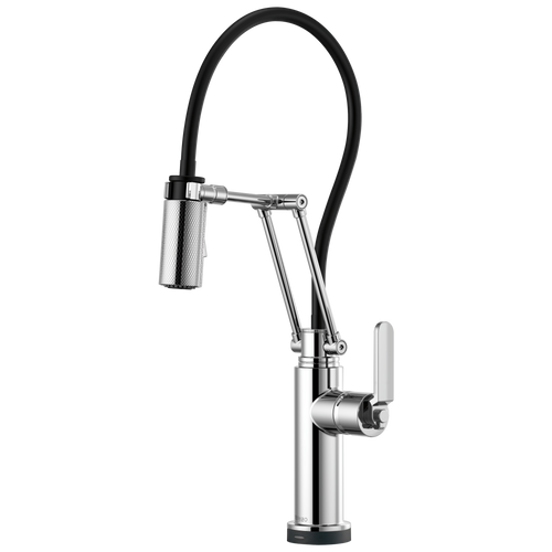 Brizo Smarttouch Articulating Kitchen Faucet With Industrial Handle
