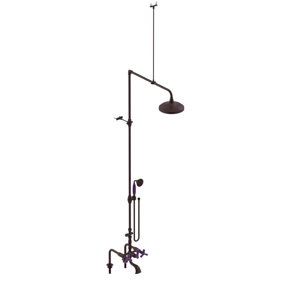 Rubinet Deck Mount Tub & Shower with Hand Held Shower Bordeaux