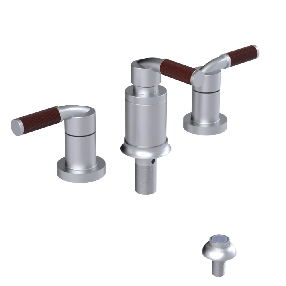 Rubinet Bidet Fitting with Spray, Diverter, and Vacum Breaker (Less Drain) Satin Chrome