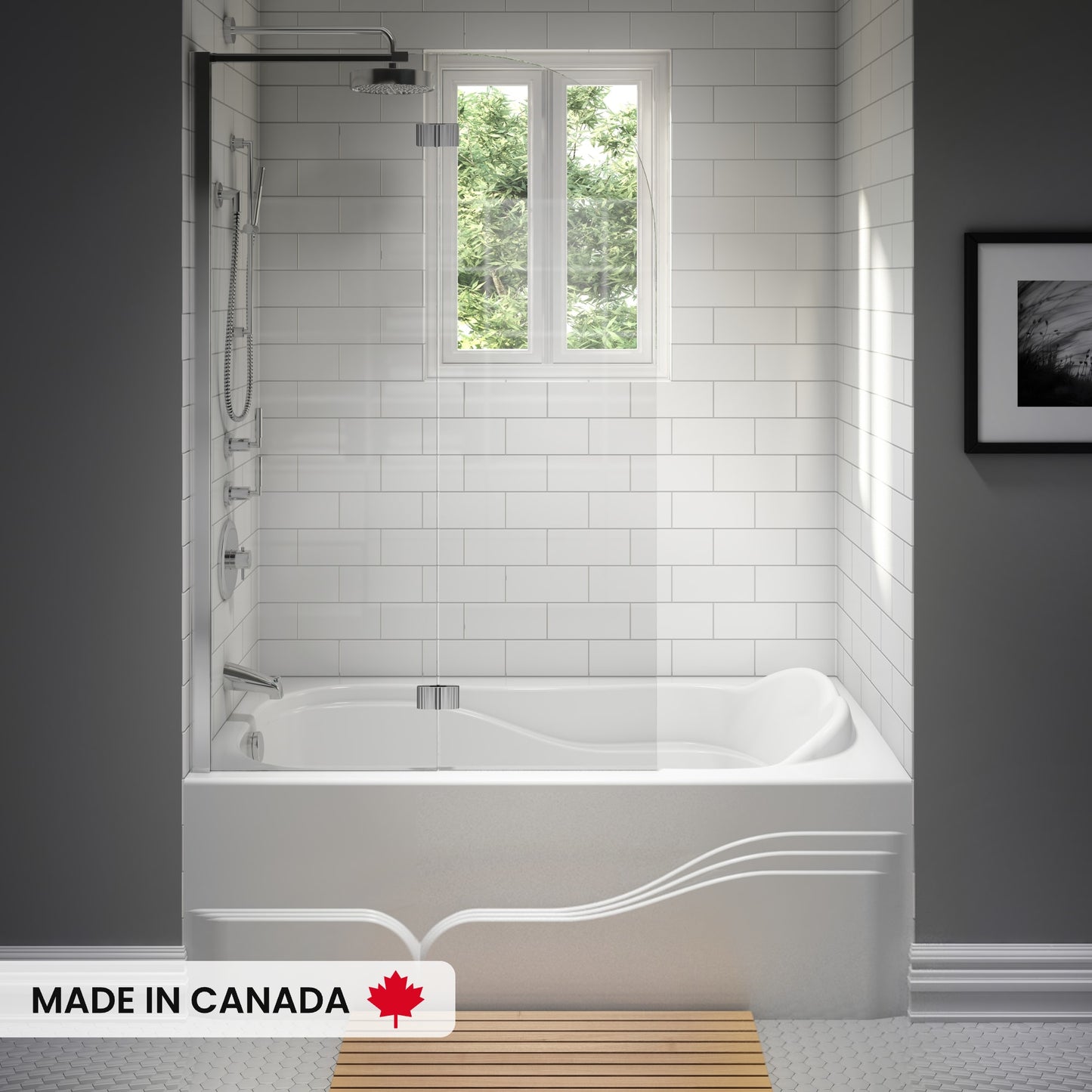 Neptune Daphne 6032 IFS Acrylic Alcove Bathtub in White