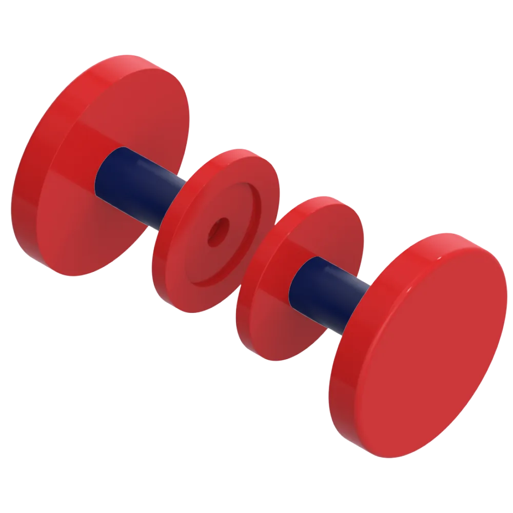 Rubinet Shower Door Knob (set) Red