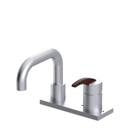 Rubinet 4" Centre Single Control Lav. Set. with Genesis spout (less drain) Satin Chrome