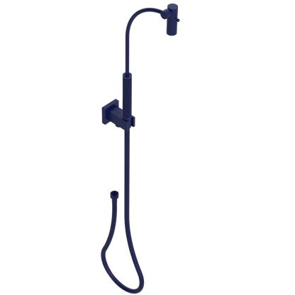 Rubinet Hand Held Shower Bidet with Extended Reach & Dual Function Spray Including Wall Bracket with Supply & Hose (Square) Midnight Blue