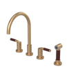 Rubinet Widespread Kitchen Set with Hand Spray Satin Gold