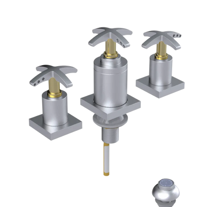 Rubinet Bidet Fitting with Spray, Diverter, and Vacuum Breaker (less drain) Satin Chrome