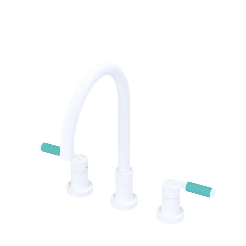 Rubinet Widespread Kitchen Set Matt White