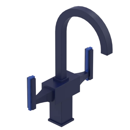 Rubinet Single Hole Dual Handle Lav. Set. (less drain) Midnight Blue