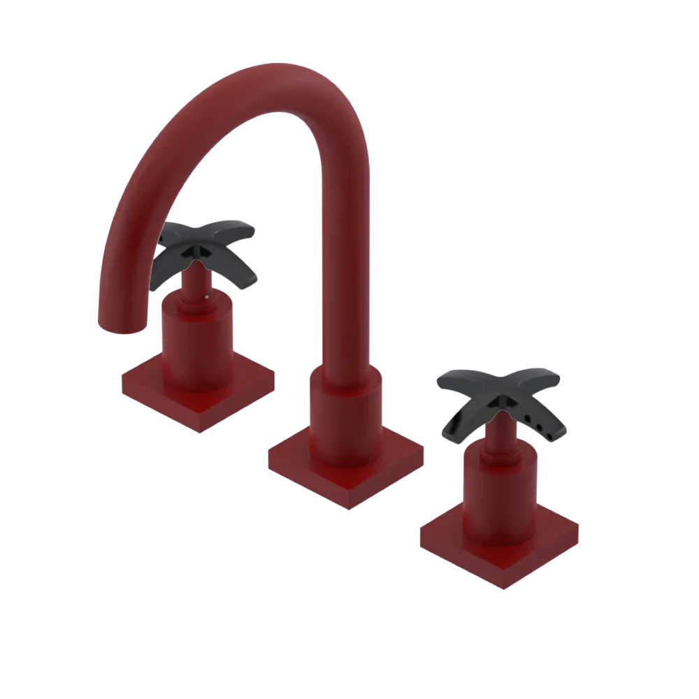 Rubinet Widespread Lav. Set. (less drain) Maroon