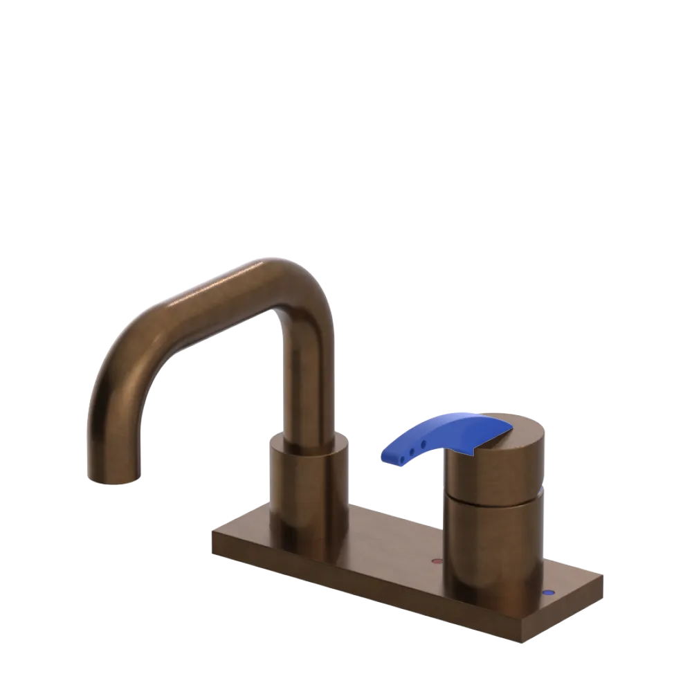 Rubinet 4" Centre Single Control Lav. Set. with Genesis spout (less drain) Tuscan Brass