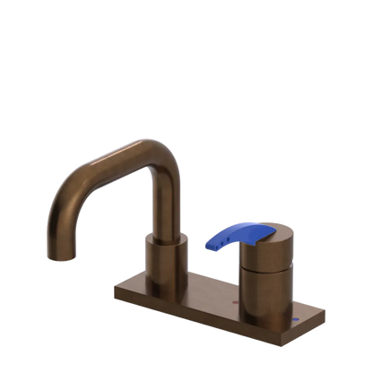 Rubinet 4" Centre Single Control Lav. Set. with Genesis spout (less drain) Tuscan Brass
