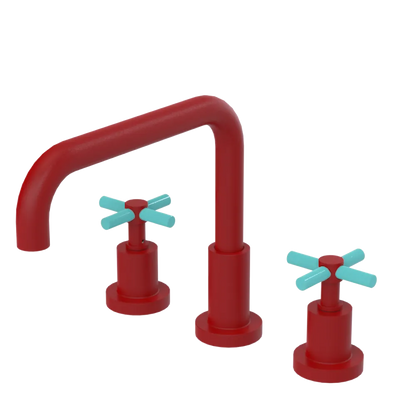 Rubinet Widespread Kitchen Set Maroon