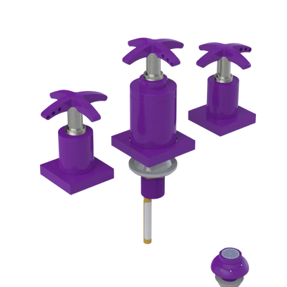 Rubinet Bidet Fitting with Spray, Diverter, and Vacuum Breaker (less drain) Purple Haze