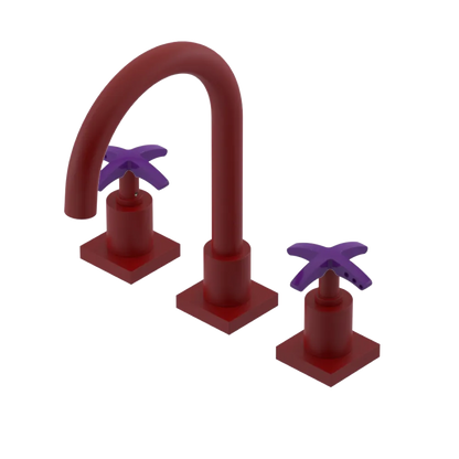 Rubinet Widespread Lav. Set. (less drain) Maroon