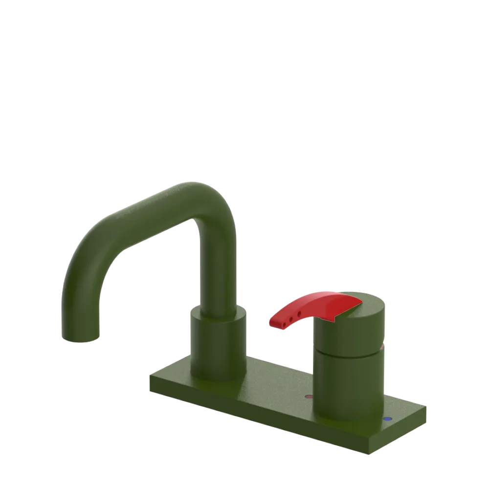 Rubinet 4" Centre Single Control Lav. Set. with Genesis spout (less drain) Green Envy