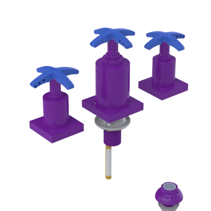 Rubinet Bidet Fitting with Spray, Diverter, and Vacuum Breaker (less drain) Purple Haze