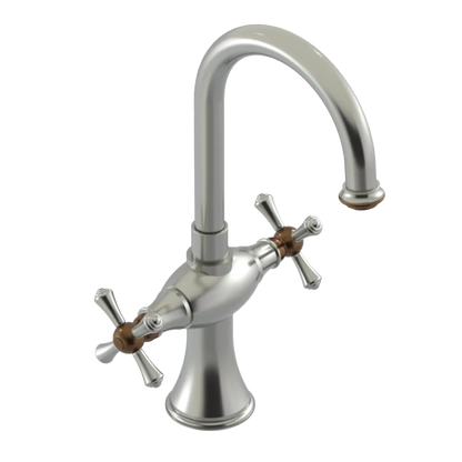 Rubinet Single Hole Dual Handle Lav. Set. (less drain) Satin Nickel