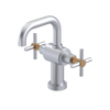 Rubinet Single Hole Dual Handle Lav. Set. (less drain) Satin Chrome