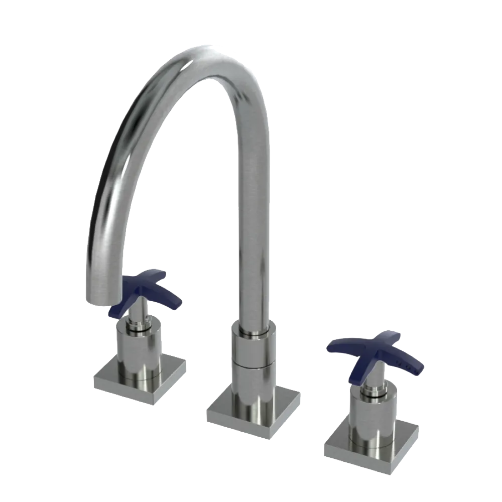 Rubinet Widespread Kitchen Set Satin Nickel