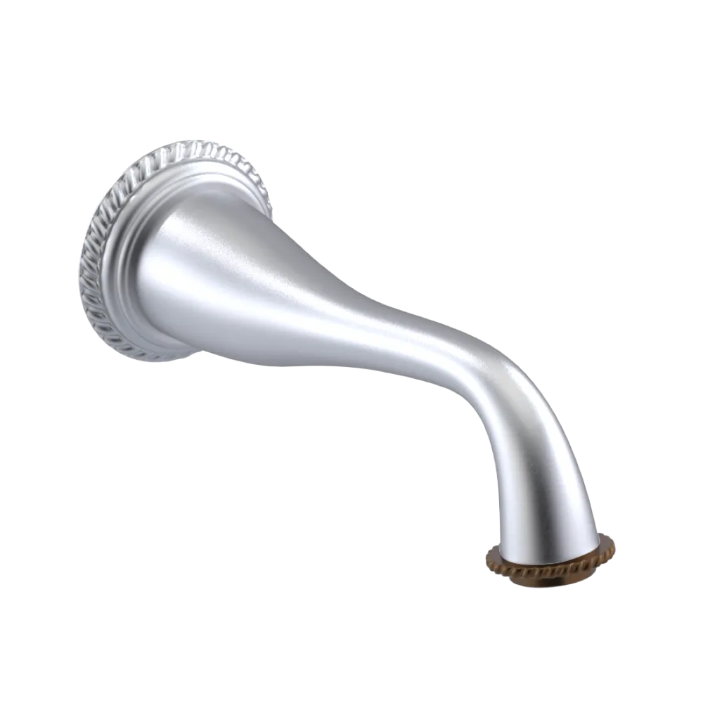 Rubinet Tub Filler Spout Wall Mount Satin Chrome