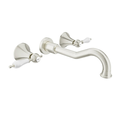 Baril Two handles wall-mounted lavatory faucet, drain not included