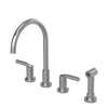 Rubinet Widespread Kitchen Set with Hand Spray Satin Nickel