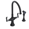 Rubinet Two Handle Single Hole Kitchen Set with Hand Spray Matt Black