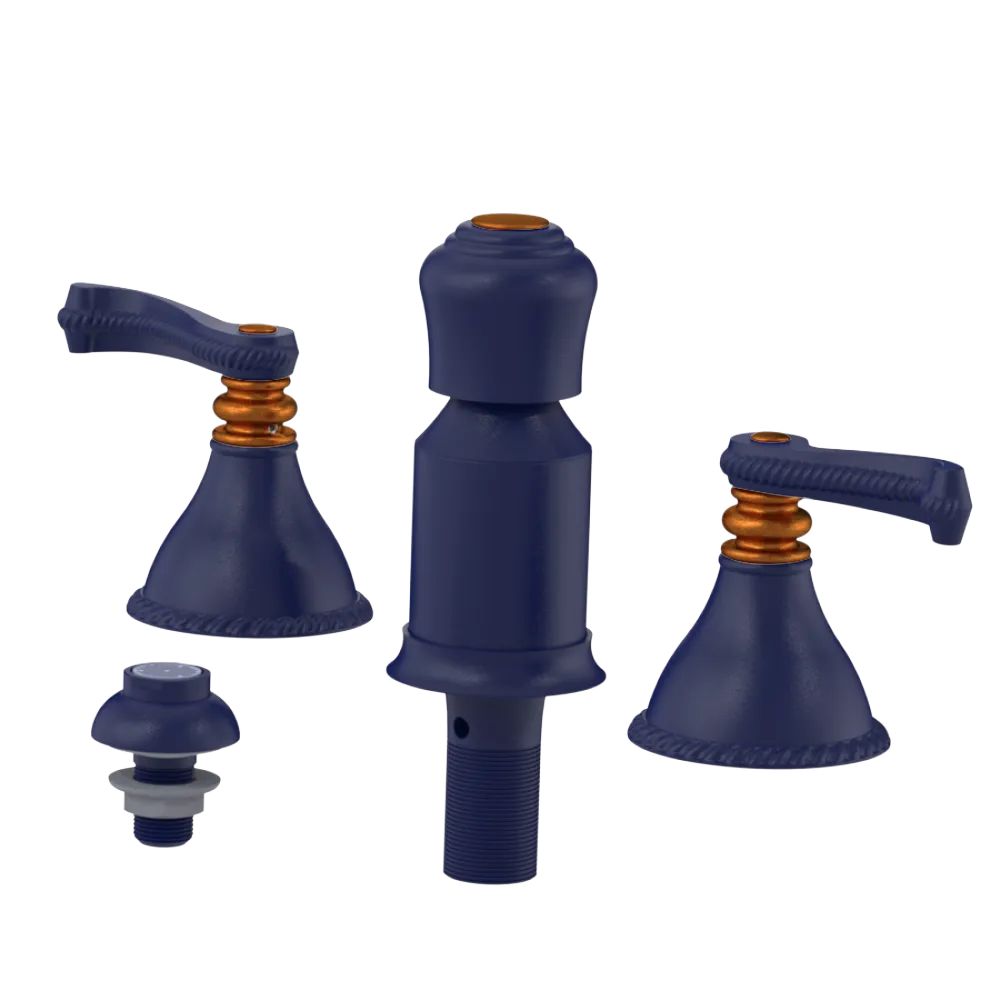 Rubinet Bidet Fitting with Spray, Diverter, and Vacum Breaker (Less Drain) Midnight Blue