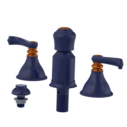 Rubinet Bidet Fitting with Spray, Diverter, and Vacum Breaker (Less Drain) Midnight Blue