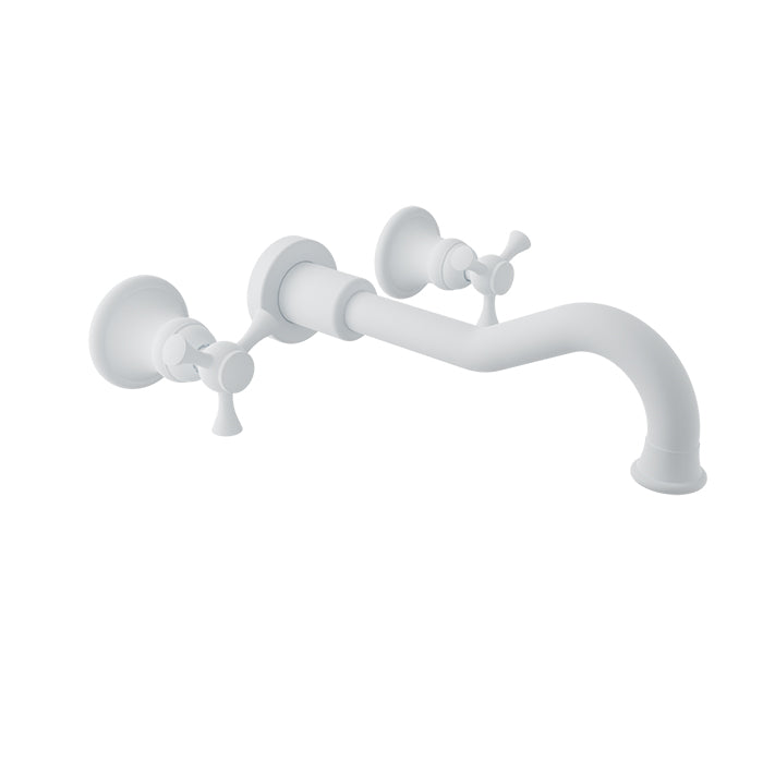 Baril Two handles wall-mounted lavatory faucet, drain not included