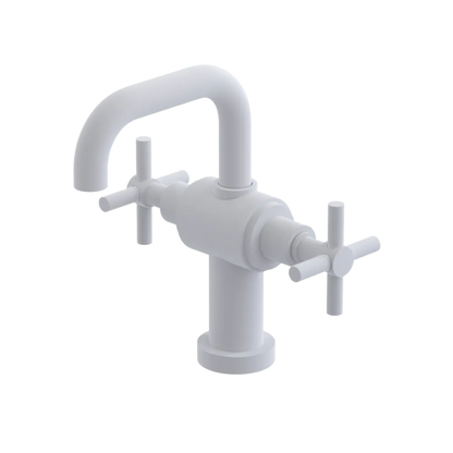 Rubinet Single Hole Dual Handle Lav. Set. (less drain) Matt White