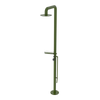 Rubinet Pressure Balance Outdoor Shower with Foot Rinse & 10" Shower Head (with shelf) - 304 Stainless Steel Green Envy