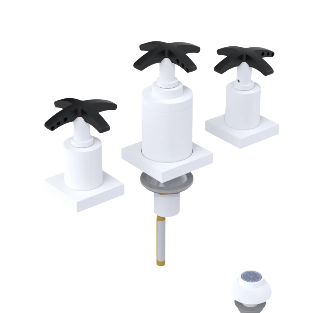 Rubinet Bidet Fitting with Spray, Diverter, and Vacuum Breaker (less drain) Matt White