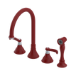 Rubinet Widespread Kitchen Set with Hand Spray Maroon
