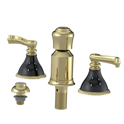Rubinet Bidet Fitting with Spray, Diverter, and Vacum Breaker (Less Drain) Gold