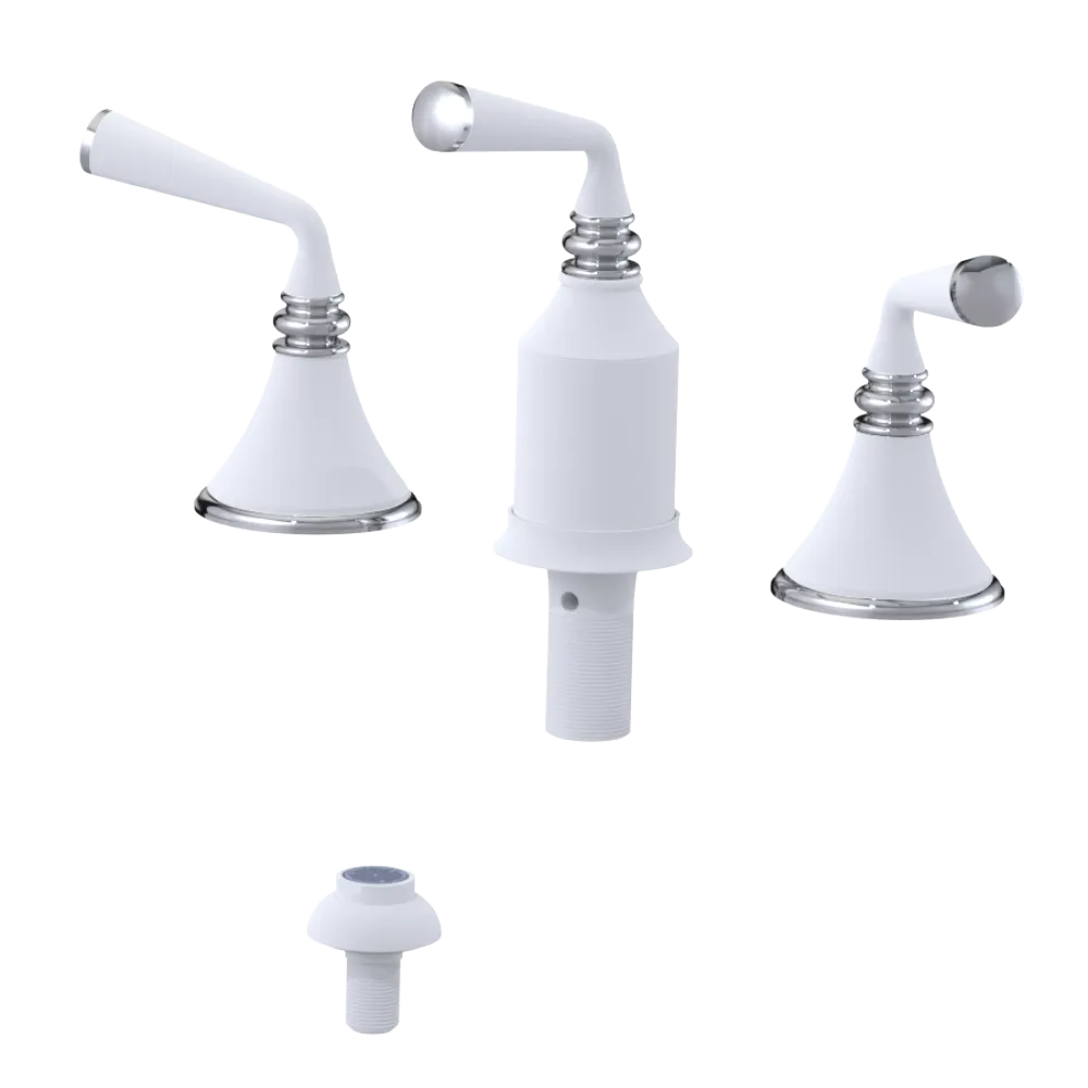 Rubinet Bidet Fitting with Spray, Diverter, and Vacum Breaker (Less Drain) Matt White