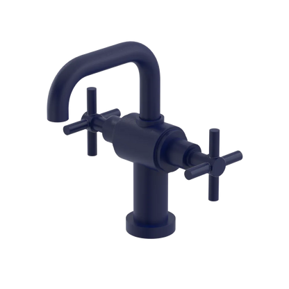 Rubinet Single Hole Dual Handle Lav. Set. (less drain) Midnight Blue