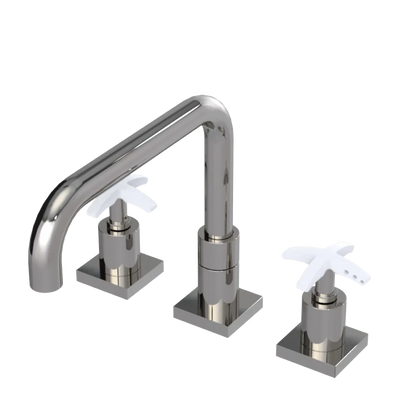 Rubinet Widespread Kitchen Set with Genesis Spout Polished Nickel