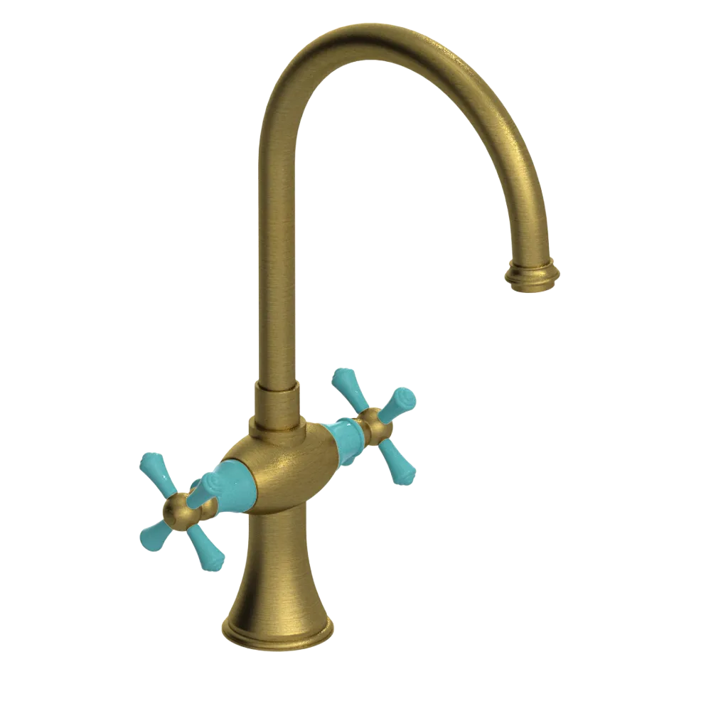 Rubinet Two Handle Single Hole Kitchen Set Antique Brass Matt