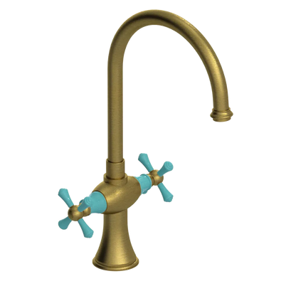 Rubinet Two Handle Single Hole Kitchen Set Antique Brass Matt