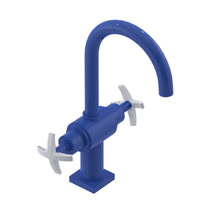 Rubinet Single Hole Dual Handle Lav. Set. (less drain) Blu Jean