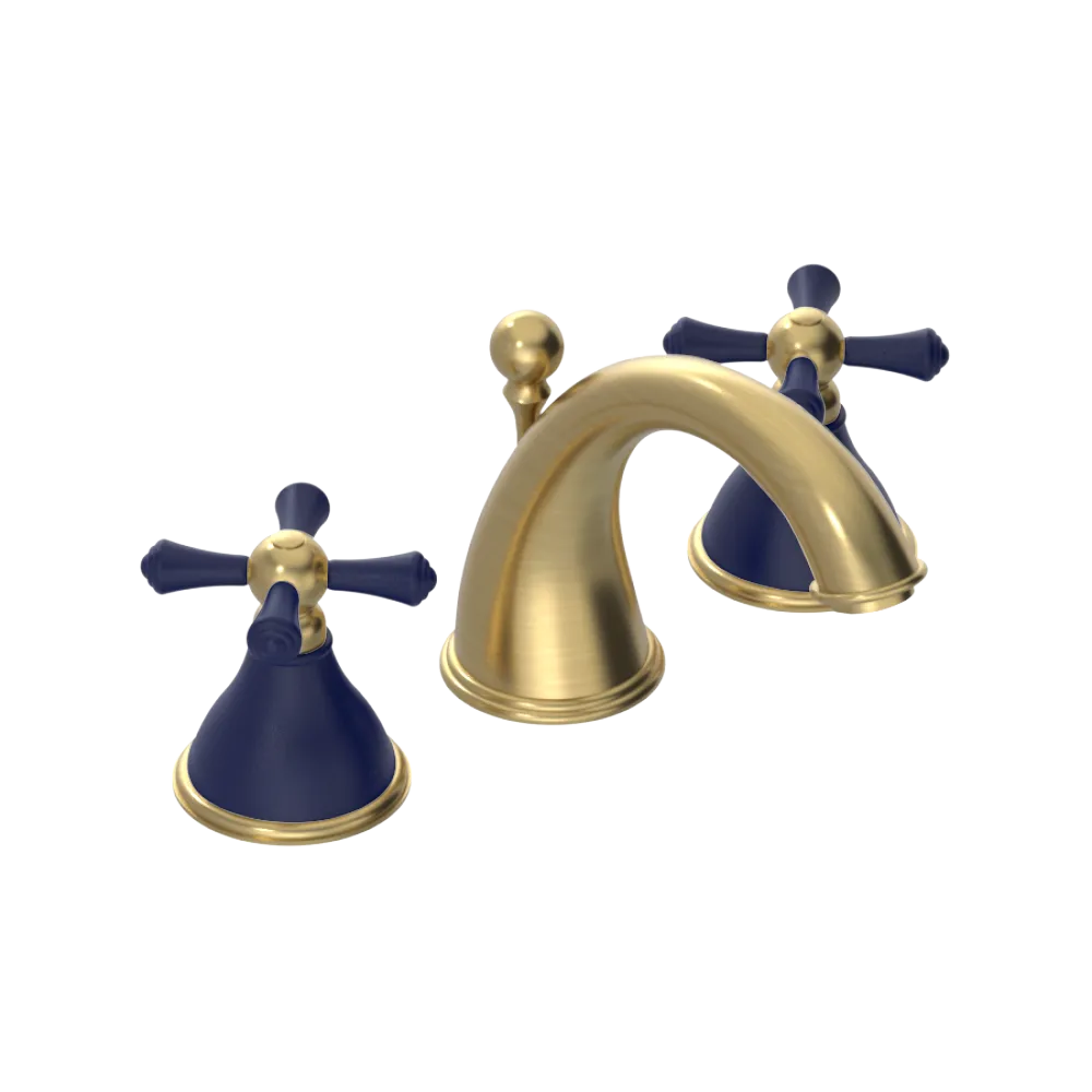 Rubinet Widespread Lav. Set. (less drain) Satin Brass
