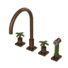 Rubinet Widespread Kitchen Set with Hand Spray Tuscan Brass