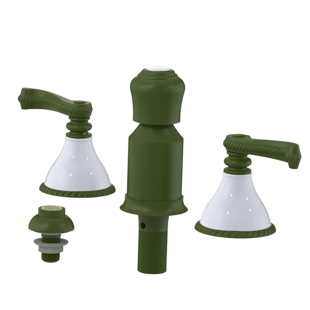 Rubinet Bidet Fitting with Spray, Diverter, and Vacum Breaker (Less Drain) Green Envy